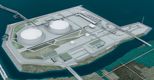 Una veduta del progetto del rigassificatore elaborato da Brindisi Lng (gruppo British Gas) 