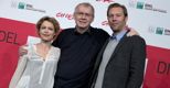 Nella foto il regista di Sorrow and Joy, Nils Malmros (al centro) con gli attori protagonisti Helle Fagralid e Jakob Cedergren (AP Photo) (AP)