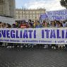 Dopo la Woodstock di Grillo, il popolo della protesta oggi si sposta a Roma per il "No-B Day 2" (Agf) 