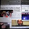 I commenti sul web: non  la fine del terrorismo. Nella foto le home page delle principali testate giornalistiche americane che danno la notizia della morte di Osama bin Laden (AFP Photo) 