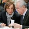 Il Presidente del Consiglio Mario Monti con il ministro del welfare Elsa Fornero 
