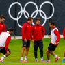 I calciatori spagnoli durante l'allenamento si prepara alle Olimpiadi (REUTERS/David MOir) 