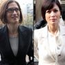 Mariastella Gelmini e Mara Carfagna a palazzo di Giustizia a Milano per presenziare all'udienza del Processo Ruby (Ansa) 