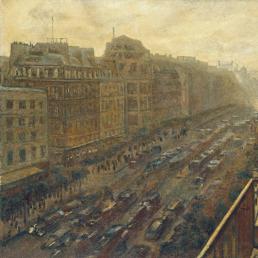 Anselmo Bucci - Parigi, Boulevard Poissonière, 1935
