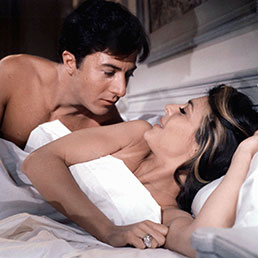 Dustin Hoffman e Anne BAncroft ne “Il laureato” (Olycom)