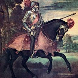 Imperatore nelle guerre | Tiziano (1480-1576), «Carlo V (1500-1558) ritratto a cavallo, alla Battaglia di Mühlberg», 1548