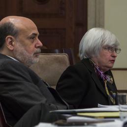 Ben Bernanke e Janet Yellen (Epa)