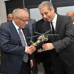Visita del premier Ali Zeidan agli stabilimenti dell'industria aeronautica turca TAI
