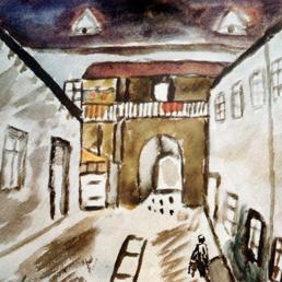 Disegno di un bambino ebreo cecoslovacco rinchiuso nel ghetto di Terezn, a 60 chilometri da Praga, e morto ad Auschwitz nel 1944