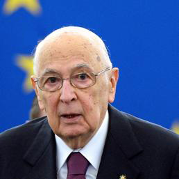 L'intervento di Giorgio Napolitano al Parlamento di Strasburgo (Afp)