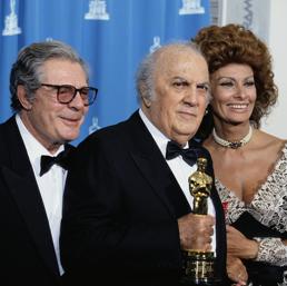 Marcello Mastroianni, Federico Fellini e Sophia Loren (Corbis)