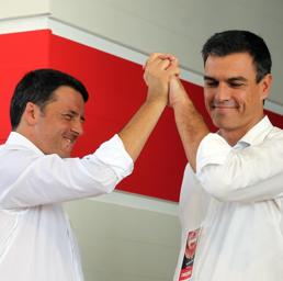 Matteo Renzi e Pedro Sanchez (Ansa)