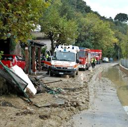 La frana che ha investito una donna, Lorella Querel, di 73 anni, mentre percorreva la strada di lungomare che da Muggia porta a Lazzaretto a Trieste (Ansa)