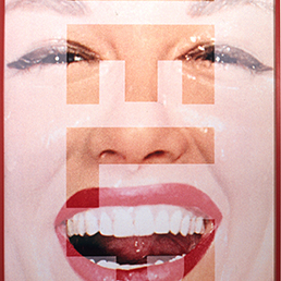 Barbara Kruger, «Help», 2001, serigrafia su vinile. La famosa artista concettuale nordamericana, classe 1945, è nella collezione Claudio Palmigiano e Maria Grazia Longoni Palmigiano