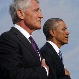 Chuck Hagel (s), Barack Obama. (Ap)