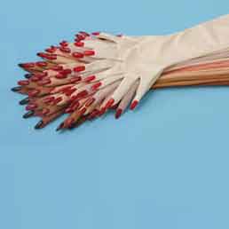 Aurora Reinhard - Fiori - 2006 - Lycra, plastica, smalto per unghie - 4 x 75 x 25 cm - Vittoria // Collezione privata, Italia - © Aurora Reinhard by SIAE 2013 / Courtesey Aurora Reinhard and Extraspazio, Roma