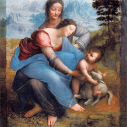 Leonardo da Vincio, "Madonna con bambino, San'Anna e l'agnello"