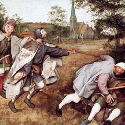 P. Breughel il Vecchio, «Parabola dei ciechi» (part.), Napoli, Capodimonte