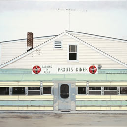 John Baeder, Prout's Diner, 1974, Oil on canvas, 76 x 122cm. Morris Museum of Art, August, Georgia - Image  John Baeder - Photo  Institut institut fr kulturaustausch, Tbingen