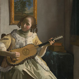 Johannes Vermeer (1632 - 1675) - The Guitar Player, about 1672Oil on canvas - 53 x 46.3 cm - On loan from English Heritage, The Iveagh Bequest (Kenwood) -  English Herita