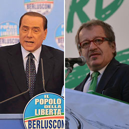 Silvio Berlusconi (Pdl) and Roberto Maroni (Lega)