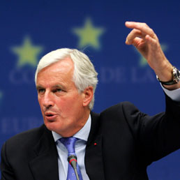 Nella foto il commissario (francese) al Mercato unico, Michel Barnier