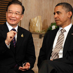 Il premier cinese, Wen Jiabao con Barack Obama (Ap)