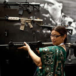 Il Defexpò a New Delhi (Afp)