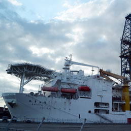 Nave Chikyu ancorata nel porto di Shimizu (Afp)