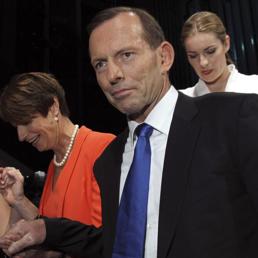 Tony Abbott, candidato della Coalizione, durante la campagna elettorale (Ap)