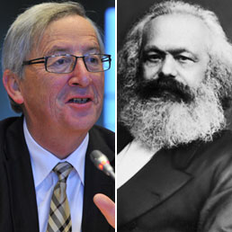 Jean Claude Juncker e Karl Marx