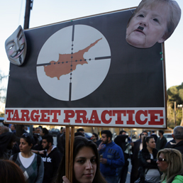 Le proteste a Cipro (Afp)