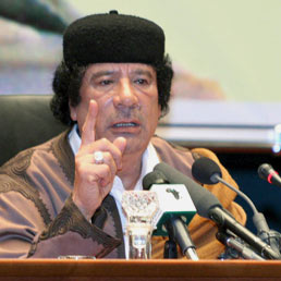 Il colonnello Muammar Gheddafi