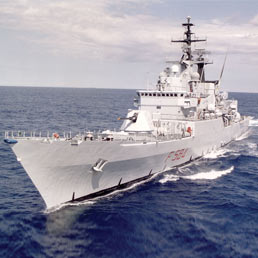 Missile libico contro nave italiana. Nella foto la nave Berdsagliere della Marina Militare italiana