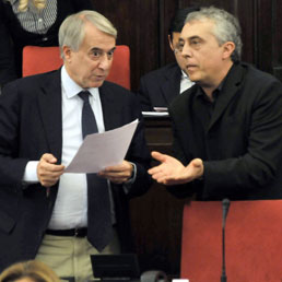 Giuliano Pisapia e Stefano Boeri (Fotogramma)