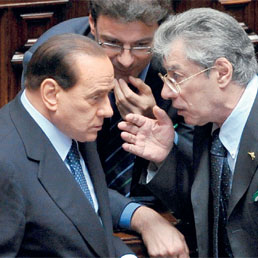 Berlusconi e Bossi in Parlamento