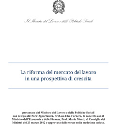 In Cdm il varo della riforma del lavoro