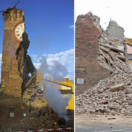 I danni provocati dalle scosse di terremoto a Finale Emilia in provincia di Modena (Ansa)