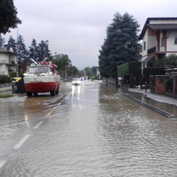 Maltempo a Treviso. (Ansa)