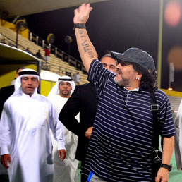 Maradona a Dubai (Afp)