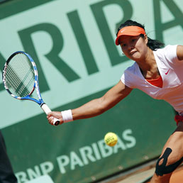 La cinese Li Na durante il match contro Maria Sharapova (Afp)