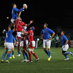 Partita Italia-Russa durante la Rugby 2011 Coppa del Mondo (Afp)