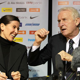 Giovanni Trapattoni con Manuela Spinelli (Olycom)