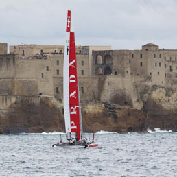 Luna Rossa durante la Coppa America a Napoli. (LaPresse)