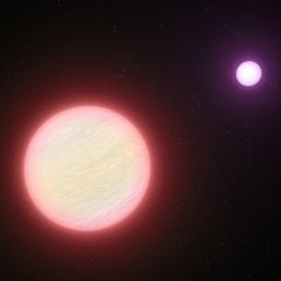Una ricostruzione artistica del sistema di due stelle CFBDSIR 1458+10