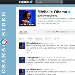 Debutto di successo per Michelle Obama su twitter