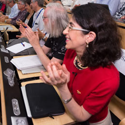 Bosone di Higgs, oggi  un giorno speciale. Nella foto Fabiola Gianotti