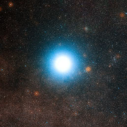 Un'immagine vera della stella Alfa del Centauro come si vede da Terra con i potenti telescopi dell'Osservatorio Europeo in Cile