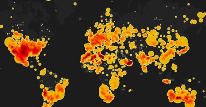 La mappa delle meteoriti cadute sulla Terra di cui si ha memoria storica