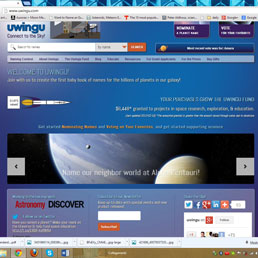 Una schermata del sito www.uwingu.com